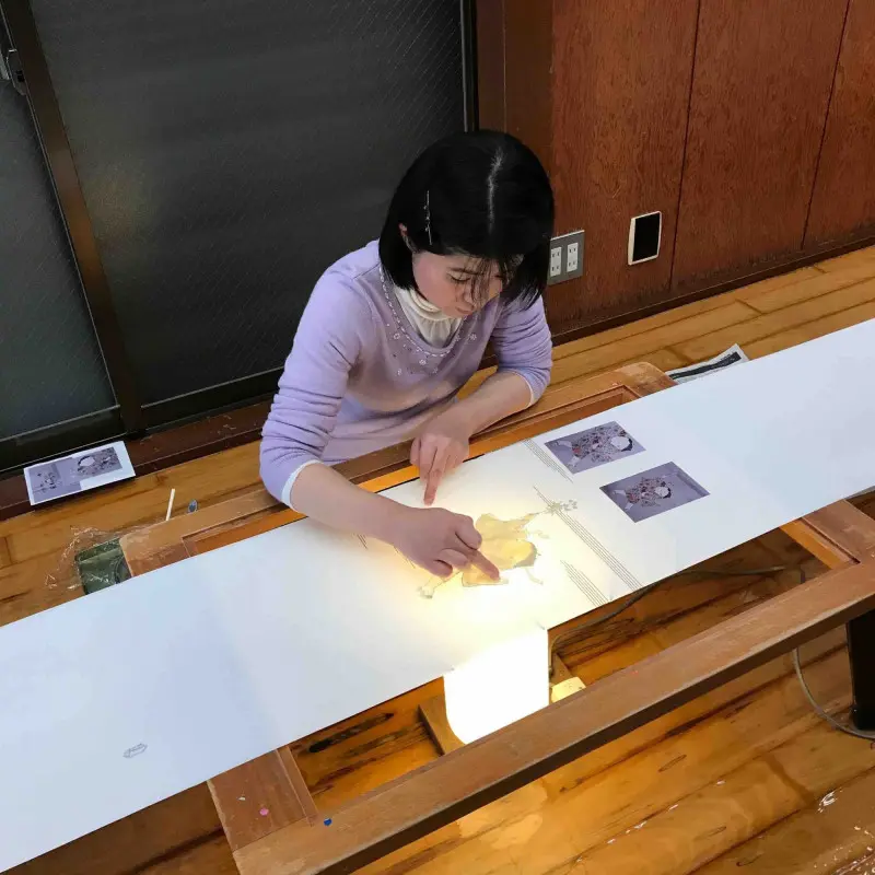 Atelier de kimono à Kanazawa.