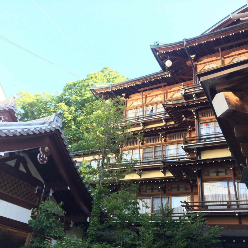 Maisons anciennes Onsen au Japon.