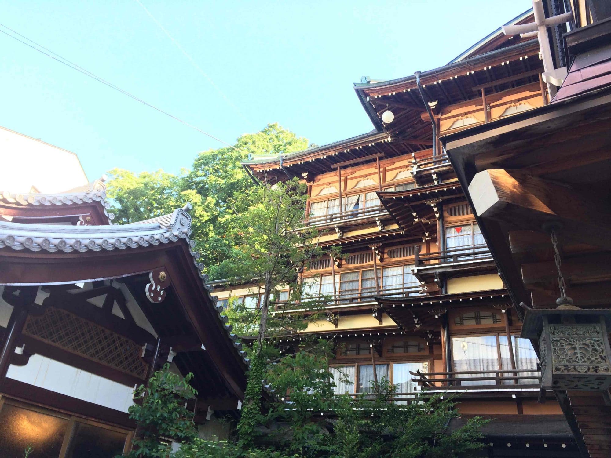 Maisons anciennes Onsen au Japon.